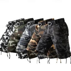 Best OUKU Men's Cargo Shorts Camo Shorts Shorts Summer Shorts Zipper Multiple Pockets Flap Pocket Camouflage Camo / Camouflage Comfort Wearable Short Outdoor Vacation Sport Casual Black Army Green