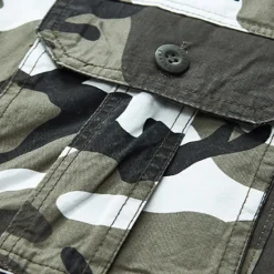 Outlet OUKU Men's Cargo Shorts Camo Shorts Shorts Zipper Multi Pocket Camouflage Comfort Wearable Knee Length Casual Daily Holiday Sports Fashion White Army Green