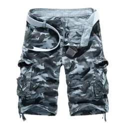 Sale OUKU Men's Cargo Shorts Camo Shorts Hiking Shorts Multi Pocket Multiple Pockets Camouflage Breathable Outdoor Knee Length Casual Daily Streetwear Stylish Camouflage Red Camouflage Blue Inelastic