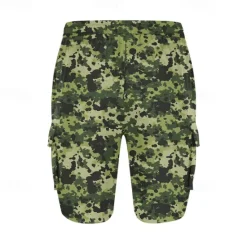 Outlet OUKU Men's Cargo Shorts Camo Shorts Shorts Summer Shorts Drawstring Elastic Waist Multi Pocket Camouflage Comfort Wearable Knee Length Outdoor Sport Daily Fashion Casual White Light Green