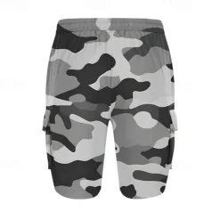 Outlet OUKU Men's Cargo Shorts Camo Shorts Shorts Summer Shorts Drawstring Elastic Waist Multi Pocket Camouflage Comfort Wearable Knee Length Outdoor Sport Daily Fashion Casual White Light Green