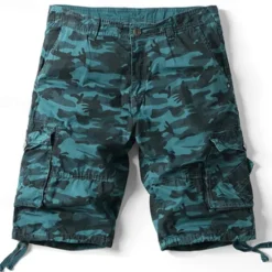 Best OUKU Men's Cargo Shorts Camo Shorts Shorts Summer Shorts Multi Pocket Flap Pocket Plain Camouflage Comfort Wearable Knee Length Outdoor Sport Daily Fashion Casual Camouflage Red Camouflage khaki