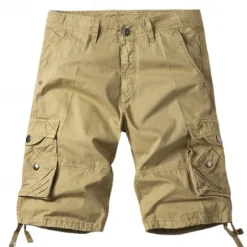 Best OUKU Men's Cargo Shorts Camo Shorts Shorts Summer Shorts Multi Pocket Flap Pocket Plain Camouflage Comfort Wearable Knee Length Outdoor Sport Daily Fashion Casual Camouflage Red Camouflage khaki