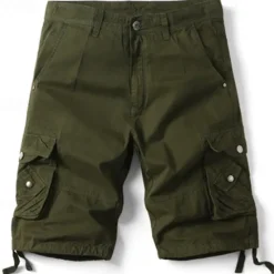 Best OUKU Men's Cargo Shorts Camo Shorts Shorts Summer Shorts Multi Pocket Flap Pocket Plain Camouflage Comfort Wearable Knee Length Outdoor Sport Daily Fashion Casual Camouflage Red Camouflage khaki