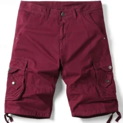 Best OUKU Men's Cargo Shorts Camo Shorts Shorts Summer Shorts Multi Pocket Flap Pocket Plain Camouflage Comfort Wearable Knee Length Outdoor Sport Daily Fashion Casual Camouflage Red Camouflage khaki