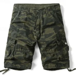 Best OUKU Men's Cargo Shorts Camo Shorts Shorts Summer Shorts Multi Pocket Flap Pocket Plain Camouflage Comfort Wearable Knee Length Outdoor Sport Daily Fashion Casual Camouflage Red Camouflage khaki
