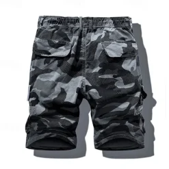 Best OUKU Men's Cargo Shorts Camo Shorts Shorts Summer Shorts Drawstring Elastic Waist Multi Pocket Camo / Camouflage Comfort Wearable Knee Length Outdoor Sport Daily Fashion Casual Camouflage khaki Camouflage