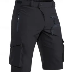 New OUKU Men's Cargo Shorts Camping Shorts Shorts Hiking Shorts Elastic Waist Multi Pocket Plain Waterproof Quick Dry Knee Length Sports Outdoor Daily Camping & Hiking Classic Style Athleisure Black Blue