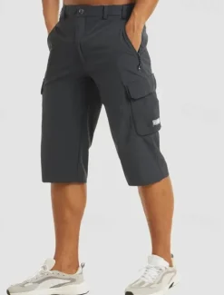 Outlet OUKU Men's Cargo Shorts Capri Pants Workout Shorts Hiking Shorts Going out Weekend Breathable Quick Dry Buttons Multiple Pockets Straight Leg Plain Knee Length Gymnatics Activewear Black Blue