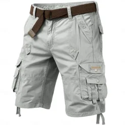 Hot OUKU Men's Cargo Shorts Capri Pants Shorts Hiking Shorts Leg Drawstring 6 Pocket Plain Comfort Outdoor Casual Daily Vacation Fashion Wine Army Green