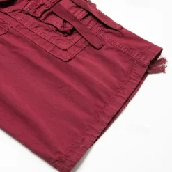 Hot OUKU Men's Cargo Shorts Capri Pants Shorts Hiking Shorts Leg Drawstring 6 Pocket Plain Comfort Outdoor Casual Daily Vacation Fashion Wine Army Green