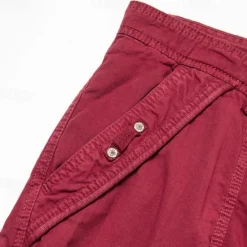 Hot OUKU Men's Cargo Shorts Capri Pants Shorts Hiking Shorts Leg Drawstring 6 Pocket Plain Comfort Outdoor Casual Daily Vacation Fashion Wine Army Green