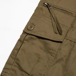 OUKU Men's Cargo Shorts Capri Pants Hiking Shorts Zipper Pocket Leg Drawstring Plain Comfort Breathable Outdoor Daily Going out Casual Big and Tall Army Yellow Black
