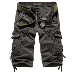 Hot OUKU Men's Cargo Shorts Capri shorts Capri Pants Hiking Shorts Pocket Plain Comfort Breathable Calf-Length Work Casual Daily Fashion Streetwear Red Navy Blue