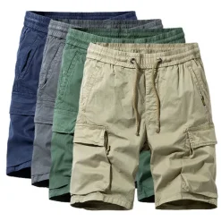Hot OUKU Men's Cargo Shorts Hiking Shorts Military Summer Outdoor Regular Fit 10“ Ripstop Breathable Quick Dry Multi Pockets Shorts Drawstring Elastic Waist Dark Grey Army Green Cotton Fishing Climbing