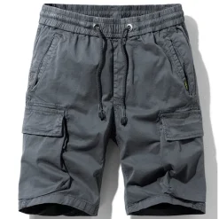 Hot OUKU Men's Cargo Shorts Hiking Shorts Military Summer Outdoor Regular Fit 10“ Ripstop Breathable Quick Dry Multi Pockets Shorts Drawstring Elastic Waist Dark Grey Army Green Cotton Fishing Climbing