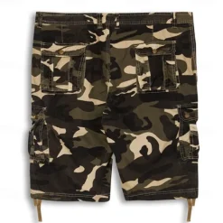 Sale OUKU Men's Cargo Shorts Hiking Shorts Pocket Multi Pocket Camouflage Comfort Breathable Short Casual Chino Camouflage Red Yellow camouflage Inelastic