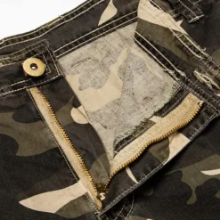 Sale OUKU Men's Cargo Shorts Hiking Shorts Pocket Multi Pocket Camouflage Comfort Breathable Short Casual Chino Camouflage Red Yellow camouflage Inelastic