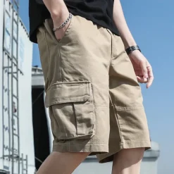 Discount OUKU Men's Cargo Shorts Hiking Shorts Military Summer Outdoor Ripstop Breathable Quick Dry Lightweight Shorts Bottoms Dark Khaki ArmyGreen Cotton Climbing Beach Camping / Hiking / Caving M L XL 2XL 3XL