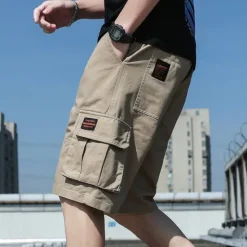 Discount OUKU Men's Cargo Shorts Hiking Shorts Military Summer Outdoor Ripstop Breathable Quick Dry Lightweight Shorts Bottoms Dark Khaki ArmyGreen Cotton Climbing Beach Camping / Hiking / Caving M L XL 2XL 3XL