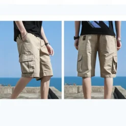 Discount OUKU Men's Cargo Shorts Hiking Shorts Military Summer Outdoor Ripstop Breathable Quick Dry Lightweight Shorts Bottoms Dark Khaki ArmyGreen Cotton Climbing Beach Camping / Hiking / Caving M L XL 2XL 3XL