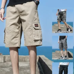 Discount OUKU Men's Cargo Shorts Hiking Shorts Military Summer Outdoor Ripstop Breathable Quick Dry Lightweight Shorts Bottoms Dark Khaki ArmyGreen Cotton Climbing Beach Camping / Hiking / Caving M L XL 2XL 3XL