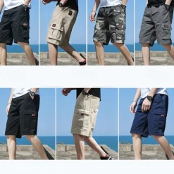 Discount OUKU Men's Cargo Shorts Hiking Shorts Military Summer Outdoor Ripstop Breathable Quick Dry Lightweight Shorts Bottoms Dark Khaki ArmyGreen Cotton Climbing Beach Camping / Hiking / Caving M L XL 2XL 3XL