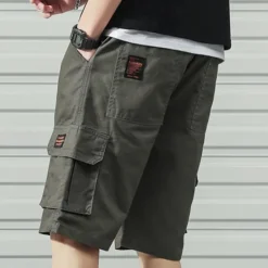 Discount OUKU Men's Cargo Shorts Hiking Shorts Military Summer Outdoor Ripstop Breathable Quick Dry Lightweight Shorts Bottoms Dark Khaki ArmyGreen Cotton Climbing Beach Camping / Hiking / Caving M L XL 2XL 3XL