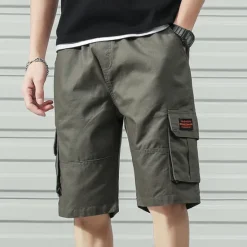 Discount OUKU Men's Cargo Shorts Hiking Shorts Military Summer Outdoor Ripstop Breathable Quick Dry Lightweight Shorts Bottoms Dark Khaki ArmyGreen Cotton Climbing Beach Camping / Hiking / Caving M L XL 2XL 3XL
