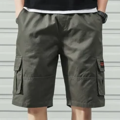 Discount OUKU Men's Cargo Shorts Hiking Shorts Military Summer Outdoor Ripstop Breathable Quick Dry Lightweight Shorts Bottoms Dark Khaki ArmyGreen Cotton Climbing Beach Camping / Hiking / Caving M L XL 2XL 3XL