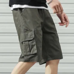 Discount OUKU Men's Cargo Shorts Hiking Shorts Military Summer Outdoor Ripstop Breathable Quick Dry Lightweight Shorts Bottoms Dark Khaki ArmyGreen Cotton Climbing Beach Camping / Hiking / Caving M L XL 2XL 3XL