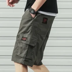Discount OUKU Men's Cargo Shorts Hiking Shorts Military Summer Outdoor Ripstop Breathable Quick Dry Lightweight Shorts Bottoms Dark Khaki ArmyGreen Cotton Climbing Beach Camping / Hiking / Caving M L XL 2XL 3XL
