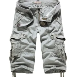 OUKU Men's Cargo Shorts Hiking Shorts Multi Pocket Plain Calf-Length Daily Basic Slim Wine Red Black