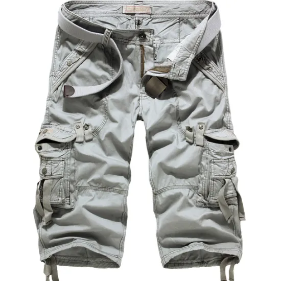 OUKU Men's Cargo Shorts Hiking Shorts Multi Pocket Plain Calf-Length Daily Basic Slim Wine Red Black