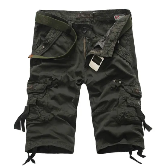 OUKU Men's Cargo Shorts Hiking Shorts Multi Pocket Plain Calf-Length Daily Basic Slim Wine Red Black