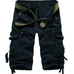 Clearance OUKU Men's Cargo Shorts Hiking Shorts Leg Drawstring Multi Pocket Multiple Pockets Plain Breathable Outdoor Calf-Length Casual Daily Streetwear Stylish ArmyGreen Wine Inelastic