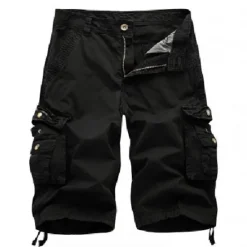 Sale OUKU Men's Cargo Shorts Hiking Shorts Zipper Pocket Classic Plain Cycling Outdoor Knee Length Casual Stylish Wine Red White gray Inelastic