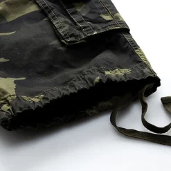 Outlet OUKU Men's Cargo Shorts Hiking Shorts Leg Drawstring Multi Pocket Multiple Pockets Camouflage Breathable Outdoor Knee Length Casual Daily Streetwear Stylish Black Green Camouflage Blue Micro-elastic