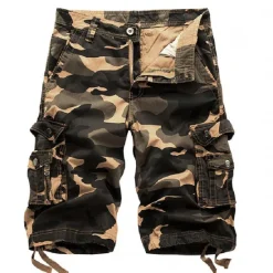 Outlet OUKU Men's Cargo Shorts Hiking Shorts Leg Drawstring Multi Pocket Multiple Pockets Camouflage Breathable Outdoor Knee Length Casual Daily Streetwear Stylish Black Green Camouflage Blue Micro-elastic
