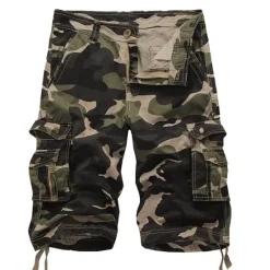 Outlet OUKU Men's Cargo Shorts Hiking Shorts Leg Drawstring Multi Pocket Multiple Pockets Camouflage Breathable Outdoor Knee Length Casual Daily Streetwear Stylish Black Green Camouflage Blue Micro-elastic