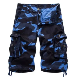 Outlet OUKU Men's Cargo Shorts Hiking Shorts Leg Drawstring Multi Pocket Multiple Pockets Camouflage Breathable Outdoor Knee Length Casual Daily Streetwear Stylish Black Green Camouflage Blue Micro-elastic