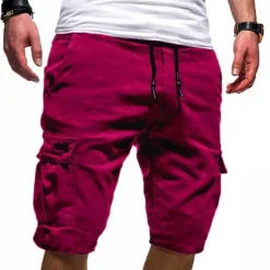 Best OUKU Men's Cargo Shorts Multi Pocket Map Outdoor Sports Knee Length Holiday Going out Weekend Shorts Slim Lake blue Navy Inelastic