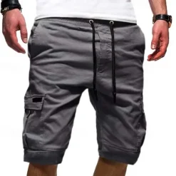 Best OUKU Men's Cargo Shorts Multi Pocket Map Outdoor Sports Knee Length Holiday Going out Weekend Shorts Slim Lake blue Navy Inelastic