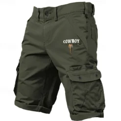OUKU Men's Cargo Shorts Multiple Pockets Graphic Cowboy Outdoor Short Sports Outdoor Classic Micro-elastic Shorts