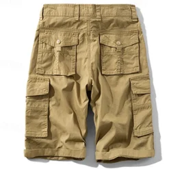 OUKU Men's Cargo Shorts Shorts Hiking Shorts Buttons Multi Pocket Plain Wearable Knee Length Outdoor Daily Camping & Hiking Fashion Classic Army Green Khaki