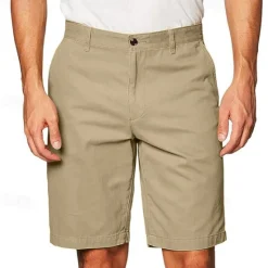 Online OUKU Men's Cargo Shorts Shorts Work Shorts Button Pocket Plain Wearable Knee Length Outdoor Daily Fashion Classic Black White
