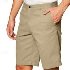 Online OUKU Men's Cargo Shorts Shorts Work Shorts Button Pocket Plain Wearable Knee Length Outdoor Daily Fashion Classic Black White