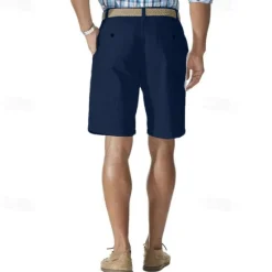 Online OUKU Men's Cargo Shorts Shorts Work Shorts Button Pocket Plain Wearable Knee Length Outdoor Daily Fashion Classic Black White