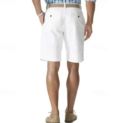 Online OUKU Men's Cargo Shorts Shorts Work Shorts Button Pocket Plain Wearable Knee Length Outdoor Daily Fashion Classic Black White