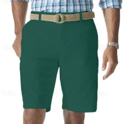 Online OUKU Men's Cargo Shorts Shorts Work Shorts Button Pocket Plain Wearable Knee Length Outdoor Daily Fashion Classic Black White